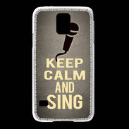 Coque Samsung Galaxy S5 Keep Calm and Sing Gris
