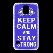 Coque Samsung Galaxy S5 Keep Calm and Stay strong Bleu