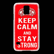 Coque Samsung Galaxy S5 Keep Calm and Stay strong Rouge