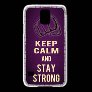 Coque Samsung Galaxy S5 Keep Calm and Stay strong Violet
