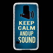 Coque Samsung Galaxy S5 Keep Calm and Up Sound Bleu