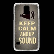 Coque Samsung Galaxy S5 Keep Calm and Up Sound Gris