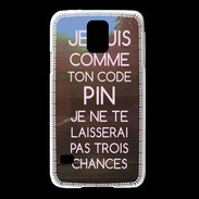 Coque Samsung Galaxy S5 Code pin rose ZG