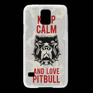 Coque Samsung Galaxy S5 Keep calm pitbull 2 ZG