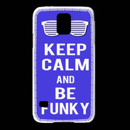 Coque Samsung Galaxy S5 Keep Calm Funky Bleu