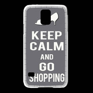 Coque Samsung Galaxy S5 Keep Calm Go Shopping Gris
