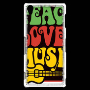 Coque Sony Xperia Z3 Peace Love Music