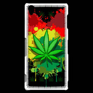 Coque Sony Xperia Z3 Feuille de cannabis et cœur Rasta