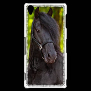 Coque Sony Xperia Z3 Portrait de cheval noir 10
