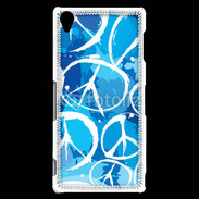 Coque Sony Xperia Z3 Peace and love Bleu