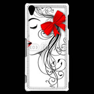 Coque Sony Xperia Z3 Visage glamour noir et rouge