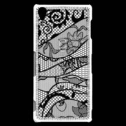 Coque Sony Xperia Z3 Tissus glamour noir et blanc