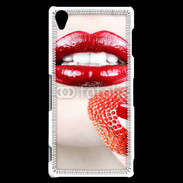 Coque Sony Xperia Z3 Bouche sexy rouge à lèvre gloss rouge fraise