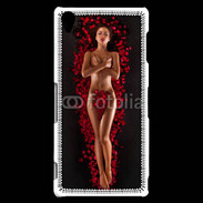 Coque Sony Xperia Z3 Femme nue pétales de rose glamour