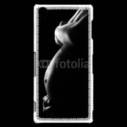 Coque Sony Xperia Z3 Femme enceinte en noir et blanc