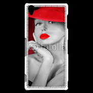 Coque Sony Xperia Z3 Femme élégante en noire et rouge 15