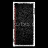 Coque Sony Xperia Z3 Effet cuir noir et rouge