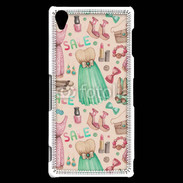 Coque Sony Xperia Z3 Fond fashion rose et vert 2