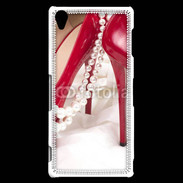 Coque Sony Xperia Z3 Escarpins rouges et perles