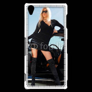 Coque Sony Xperia Z3 Femme blonde sexy voiture noire
