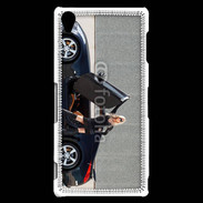 Coque Sony Xperia Z3 Femme blonde sexy voiture noire 3