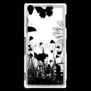 Coque Sony Xperia Z3 Papillon en noir et blanc