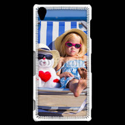 Coque Sony Xperia Z3 Petite fille avec bonhomme de neige a la plage