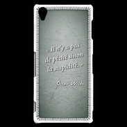 Coque Sony Xperia Z3 Pêché stupidité Vert Citation Oscar Wilde