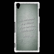 Coque Sony Xperia Z3 Tentation vert Citation Oscar Wilde