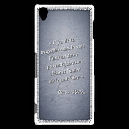 Coque Sony Xperia Z3 Tragédie Bleu Citation Oscar Wilde