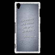 Coque Sony Xperia Z3 Vrai vie Bleu Citation Oscar Wilde