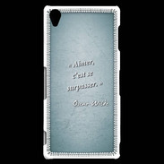 Coque Sony Xperia Z3 Aimer Turquoise Citation Oscar Wilde