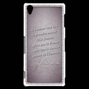 Coque Sony Xperia Z3 Homme veut Violet Citation Oscar Wilde