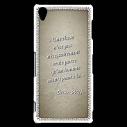 Coque Sony Xperia Z3 Chose vraie Sepia Citation Oscar Wilde