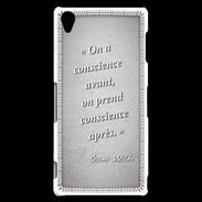 Coque Sony Xperia Z3 Conscience Gris Citation Oscar Wilde