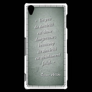 Coque Sony Xperia Z3 Sincérité fatale Vert Citation Oscar Wilde