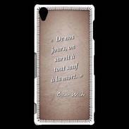 Coque Sony Xperia Z3 Survie mort Rouge Citation Oscar Wilde