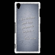 Coque Sony Xperia Z3 Ami poignardée Bleu Citation Oscar Wilde