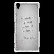 Coque Sony Xperia Z3 Ami poignardée Gris Citation Oscar Wilde