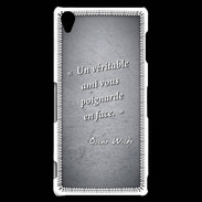 Coque Sony Xperia Z3 Ami poignardée Noir Citation Oscar Wilde