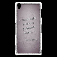 Coque Sony Xperia Z3 Ami poignardée Violet Citation Oscar Wilde