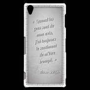 Coque Sony Xperia Z3 Avis gens Gris Citation Oscar Wilde