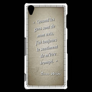 Coque Sony Xperia Z3 Avis gens Sepia Citation Oscar Wilde