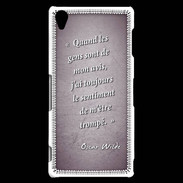 Coque Sony Xperia Z3 Avis gens violet Citation Oscar Wilde