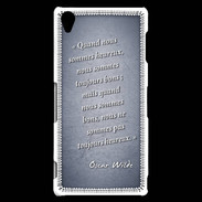 Coque Sony Xperia Z3 Bons heureux Bleu Citation Oscar Wilde