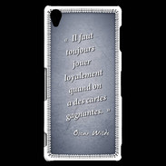 Coque Sony Xperia Z3 Cartes gagnantes Bleu Citation Oscar Wilde