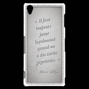 Coque Sony Xperia Z3 Cartes gagnantes Gris Citation Oscar Wilde