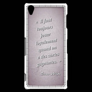 Coque Sony Xperia Z3 Cartes gagnantes Rose Citation Oscar Wilde