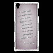 Coque Sony Xperia Z3 Bons heureux Rose Citation Oscar Wilde