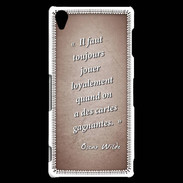 Coque Sony Xperia Z3 Cartes gagnantes Rouge Citation Oscar Wilde